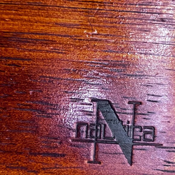 Nautica Wooden Jewelry Box Velvet Lining Hinged Lid Valet Jewelry Box Treasures - Picture 3 of 9